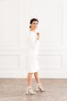 White Flutter Sleeve Dress Cheap