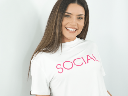 SOCIAL White Milky Silk Crop Tee x KadyLuxe Fashion