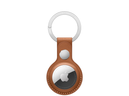 AirTag Leather Key Ring - Saddle Brown Fashion