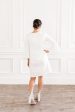 White Flutter Sleeve Dress Cheap