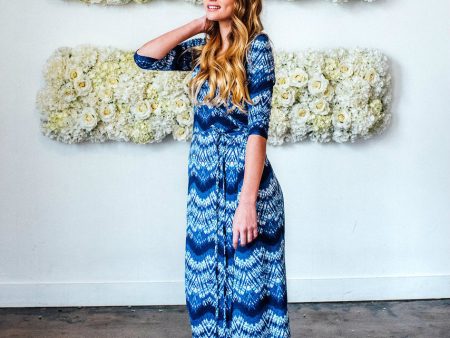 Marisol Wrap Maxi Dress Blue For Discount