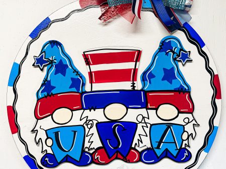 Patriotic Gnome Round Doorhanger Fashion