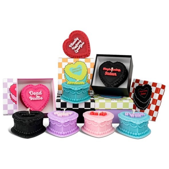 F Around and Find Out Vintage Heart Cake Candle Supply