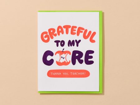 Grateful To My Core Teacher Greeting Card Hot on Sale