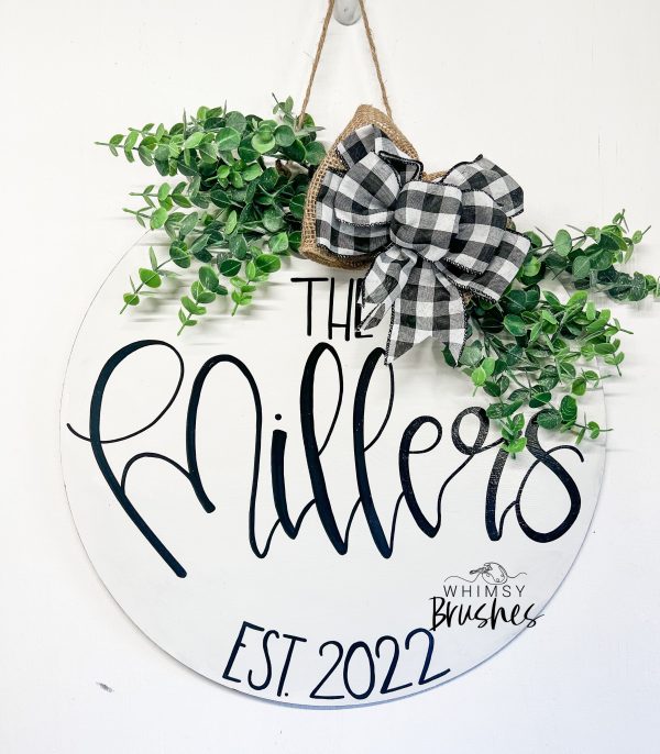 Custom Last Name Round Doorhanger Online Sale