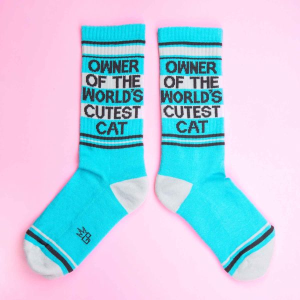 Owner of The World s Cutest Cat Unisex Socks Hot on Sale