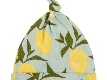 Milkbarn Organic Cotton Knotted Hat Lemon 3-6mo Cheap