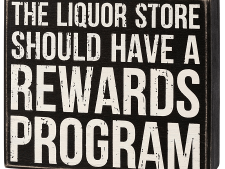 Liquor Store Rewards Wooden Sign Online Sale