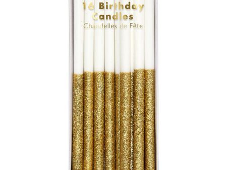 Meri Meri Gold Glitter Dipped Candles Fashion