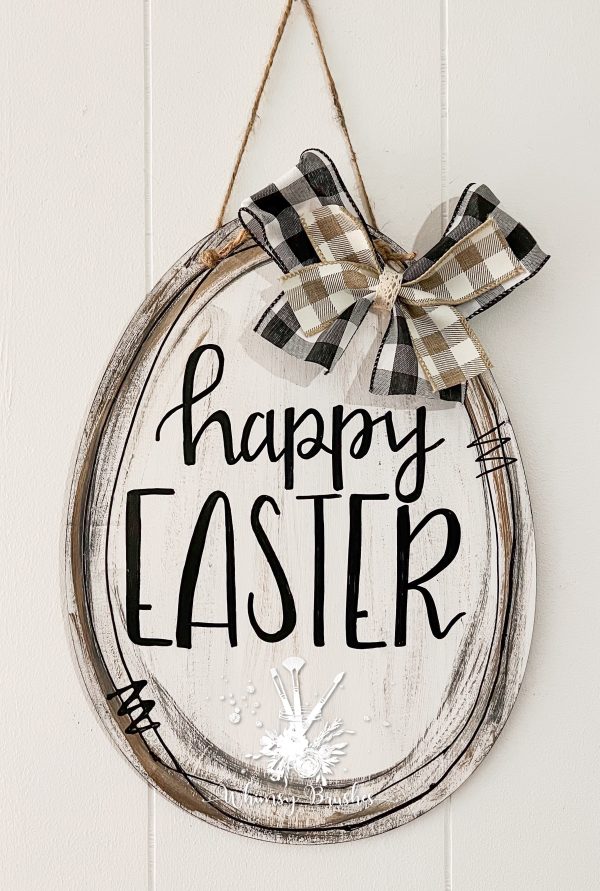 Rustic Happy Easter Oval Doorhanger Discount