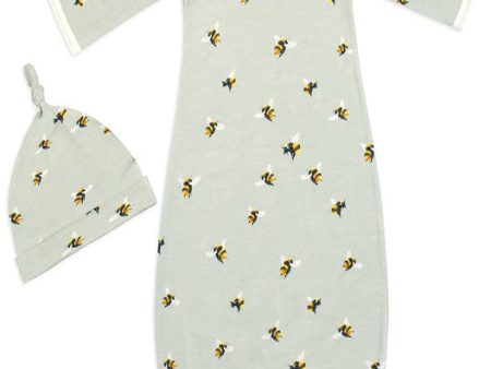 Milkbarn Bumblebee Bamboo Newborn Gown & Hat Set Online