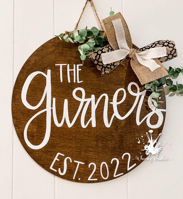 Custom Last Name Round Doorhanger Online Sale