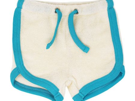 L ovedbaby Organic Terry Cloth Track Shorts- Teal For Discount