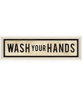 Wash Your Hands White Street Sign Online