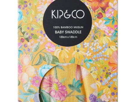 Abundance Marigold Bamboo Swaddle Blanket Supply