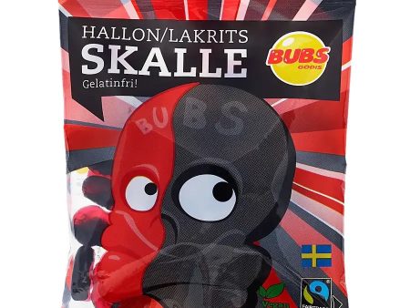 Swedish Candy Bubs Raspberry & Licorice Gummy Skulls Sale