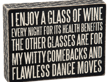 Glass of Wine Dance Moves Wooden Sign Online Sale