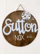 Custom Baby Name Round Doorhanger Online now