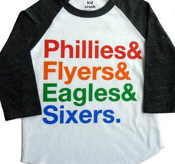 Philly Sports Teams Kid s Raglan T-shirt Online Sale