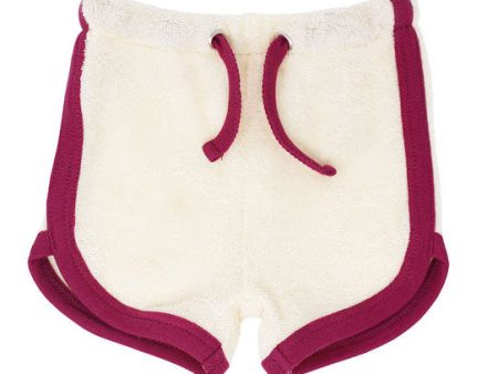 L ovedbaby Organic Terry Cloth Track Shorts- Magenta Online Sale