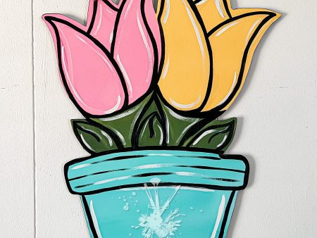 Tulip Flower Pot Doorhanger Fashion