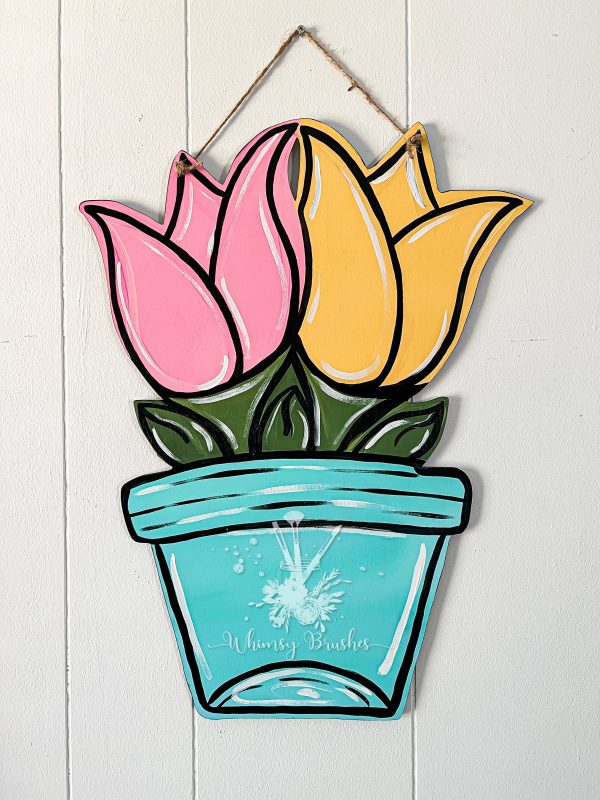 Tulip Flower Pot Doorhanger Fashion