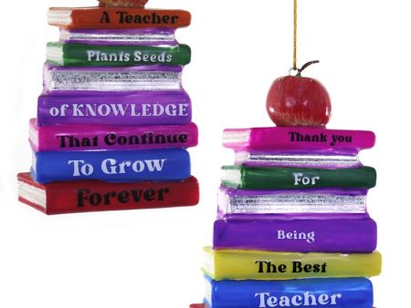 Best Teacher Ever Books Ornament Cheap