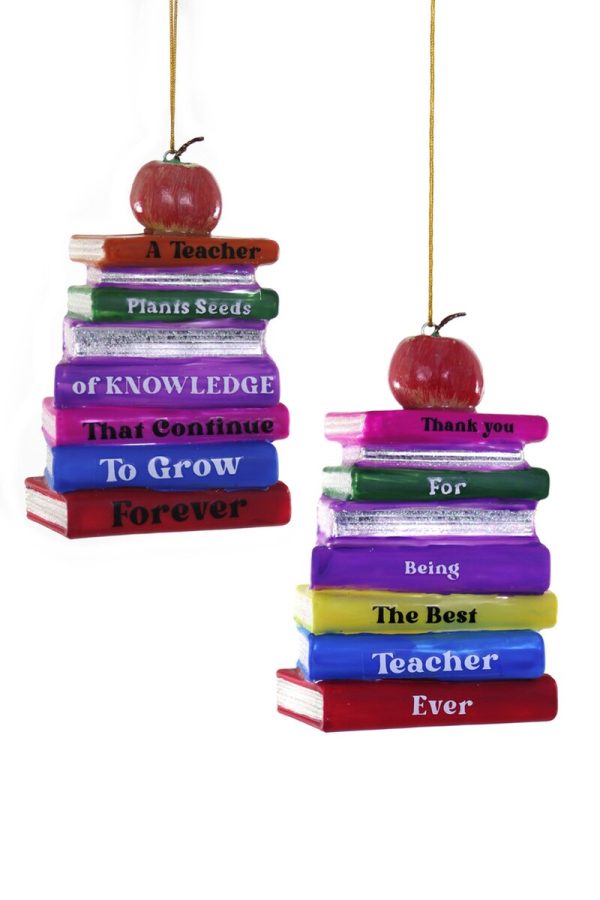 Best Teacher Ever Books Ornament Cheap