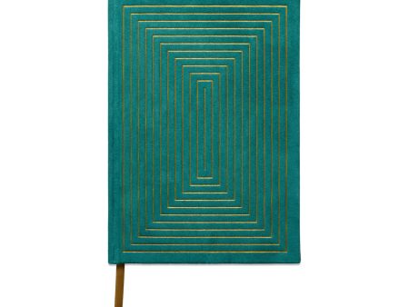 Linear Boxes Green Suede Journal For Sale