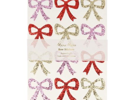 Meri Meri Eco Glitter Bow Stickers - 8 Sheets Discount