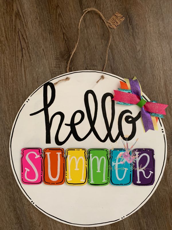 Hello Summer Round Doorhanger Hot on Sale