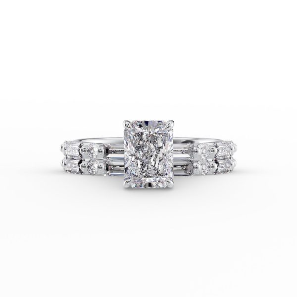 The Patricia Set With A 4.5 Carat Radiant Moissanite For Cheap