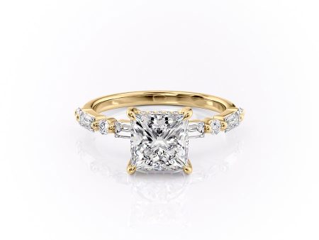 The Patricia Set With A 5 Carat Princess Moissanite Cheap