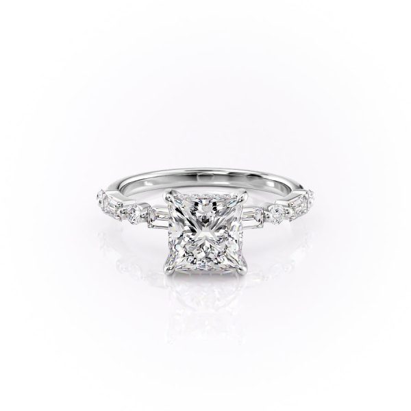 The Patricia Set With A 1 Carat Princess Moissanite Fashion