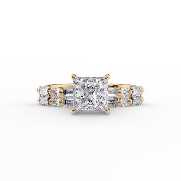 The Patricia Set With A 5 Carat Princess Moissanite Cheap