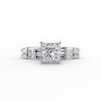 The Patricia Set With A 3.5 Carat Princess Moissanite Fashion