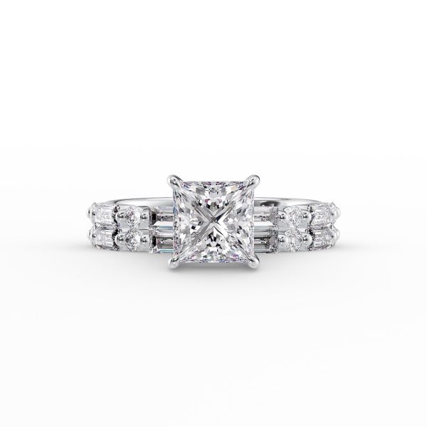 The Patricia Set With A 2.5 Carat Princess Moissanite Online now